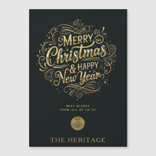 Zwart en goud vrolijk kerstfeest en gelukkig nieuw