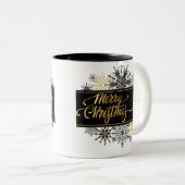 Zwart en Goud Vrolijk Kerstfeest Mok (Voorkant rechts)
