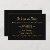 Zwart en goud waar je je kunt handhaven bij huweli informatiekaartje (Voorkant / Achterkant)