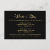 Zwart en goud waar je je kunt handhaven bij huweli informatiekaartje (Voorkant)