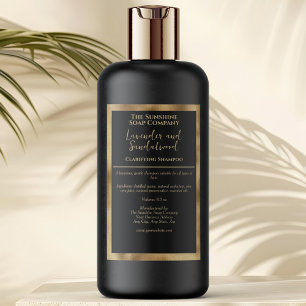 Zwart en goud waterdicht cosmeticafleslabel voedselcontainer etiket