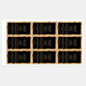 Zwart en Goud Waterdicht Ingrediënten Label (Vel)