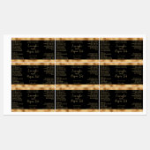 Zwart en Goud Waterdichte Cosmetica Druppelfles Labels (Vel)