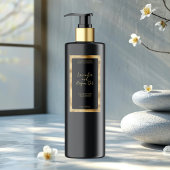 Zwart en Goud Waterdichte Cosmetica Flessenetiket Labels