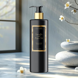 Zwart en Goud Waterdichte Cosmetica Flessenetiket Labels