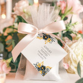 Zwart en Goud Waterverf Bloemen Bruiloft Bedankjes Labels