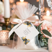 Zwart en Goud Waterverf Bloemen Bruiloft Bedankjes Labels