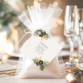 Zwart en Goud Waterverf Bloemen Bruiloft Bedankjes Labels