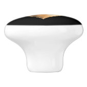 Zwart en Goud Waterverf Hart Keramische Knop (Zijkant)