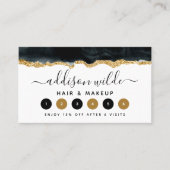 Zwart En Goud Waterverf Loyalty Card (Voorkant)