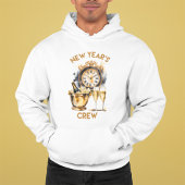 Zwart en goud Waterverf New Years Crew Hoodie