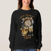 Zwart en goud Waterverf New Years Crew Trui (Voorkant)