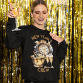 Zwart en goud Waterverf New Years Crew Trui