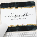 Zwart en Goud Waterverf Salon Business Muismat<br><div class="desc">Black and Gold Waterverf Business Muismat. Perfect voor make-up artiesten,  haarstylists,  cosmetologen en nog veel meer!</div>