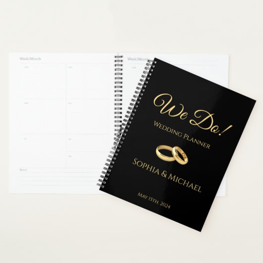 Zwart en Goud-We Do-Wedding-Planner Planner (Display)