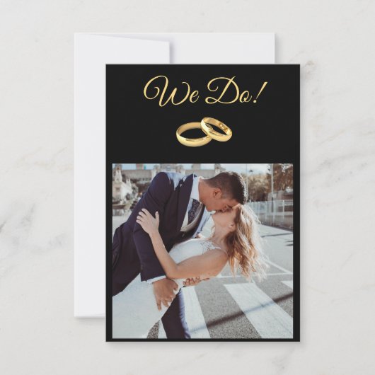 Zwart en Goud-We Do-Wedding Ringen- Kaart (Voorkant)