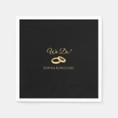 Zwart en Goud-We Do-Wedding-Rings- Servet (Voorkant)