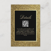 Zwart en Goud Wedding Details QR Code Informatiekaartje (Voorkant)
