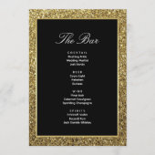 Zwart en Goud Wedding Drink Bar Menu Kaart (Voorkant)