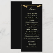 Zwart en Goud Wedding Menu Sjabloon (Voorkant / Achterkant)
