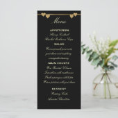 Zwart en Goud Wedding Menu Sjabloon (Staand voorkant)