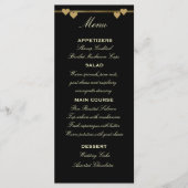 Zwart en Goud Wedding Menu Sjabloon (Voorkant)