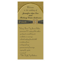 Zwart en Goud Wedding Program Rack Kaart