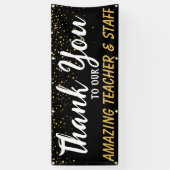zwart en goud Week van de waardering voor schoolle Spandoek (Verticaal)