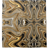 Zwart en goud weelde douchegordijn (Voorkant)