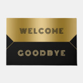 Zwart en goud|welkome vaarwel deurmat (Voorkant)