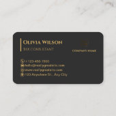 Zwart en goud wereldkaart professional visitekaartje (Achterkant)