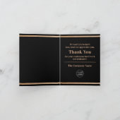 Zwart en goud, werknemer Hartelijk dank Bedankkaart (Binnen)