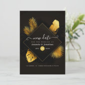 Zwart en Goud Wijzig de Datum Save The Date (Staand voorkant)