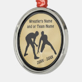 Zwart en Goud Worstelen Ornamenten GEPERSONALISEER (Links)