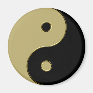 zwart en goud yin yang magneet