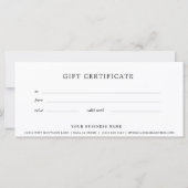 Zwart en Goud Zakelijk Cadeaubon Eenvoudig (Achterkant)