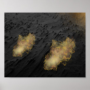 Zwart en Goud Zand Tropische Printable Art Poster