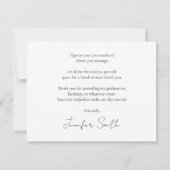 Zwart en goudAfstuderen Hartelijk dank Notitiekaartje (Achterkant)