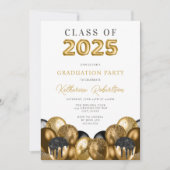 Zwart en goudAfstuderen Kaart (Voorkant)