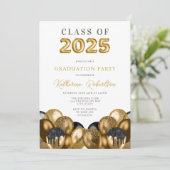 Zwart en goudAfstuderen Kaart (Staand voorkant)