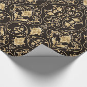 Zwart en goudbarokpapier voor onmiddellijke verpak cadeaupapier (Hoek)