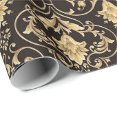 Zwart en goudbarokpapier voor onmiddellijke verpak cadeaupapier (Rol Hoek)