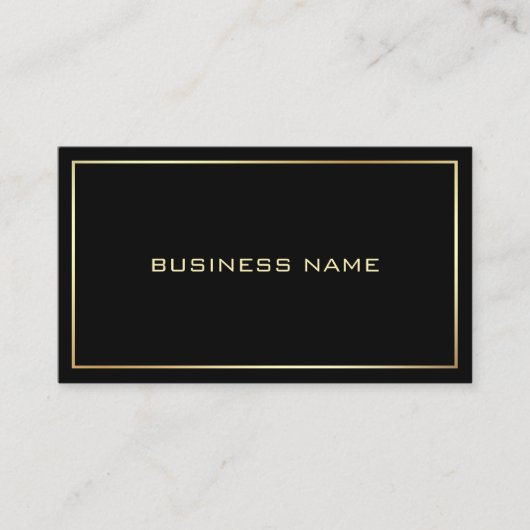 Zwart en goudberoeps elegant modern visitekaartje (Voorkant)