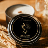 Zwart en goudbeschermingstitel ronde sticker