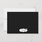 Zwart en goudblauw Accent Wed Rehearsal Dinner Kaart (Achterkant)