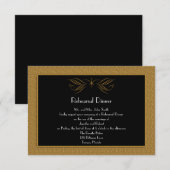 Zwart en goudblauw Accent Wed Rehearsal Dinner Kaart (Voorkant / Achterkant)