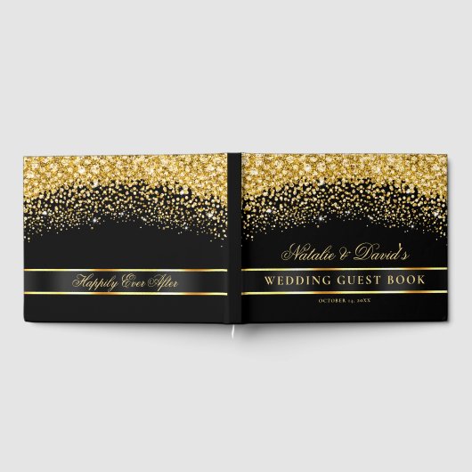 Zwart en goudbruid gastenboek (Volledig)