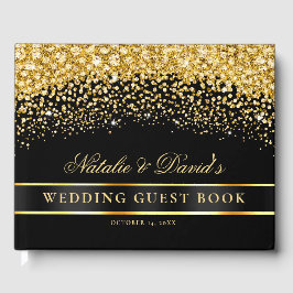 Zwart en goudbruid gastenboek