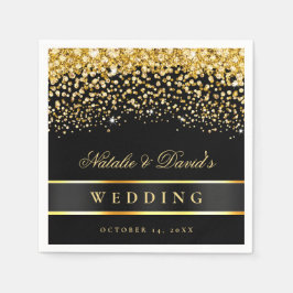 Zwart en goudbruid servet