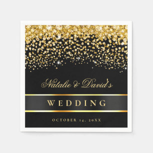Zwart en goudbruid servet